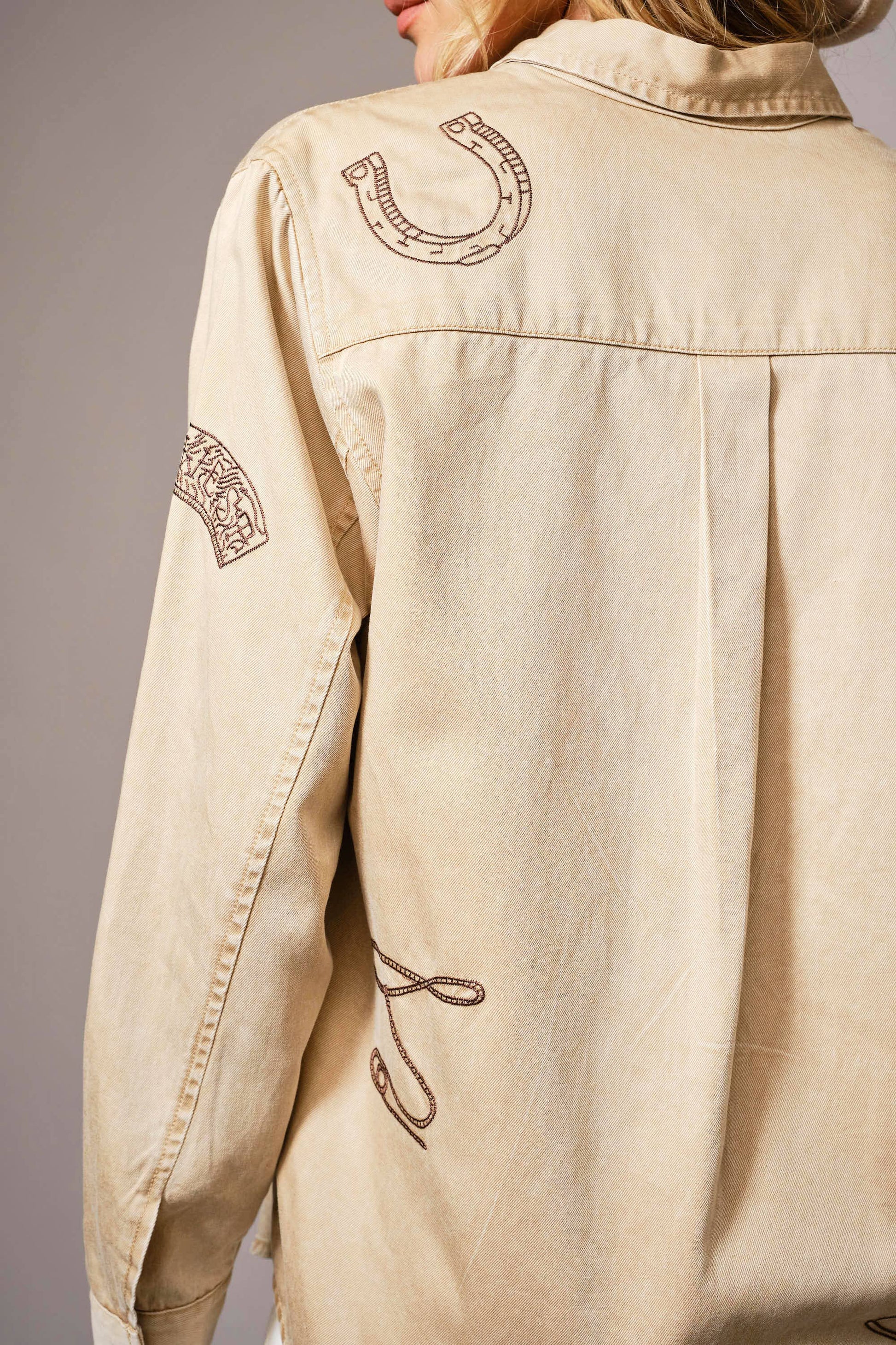 Embroidered Western Snap Button Shirt