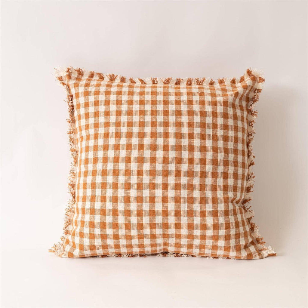 Pillow - Rust and Cream Check