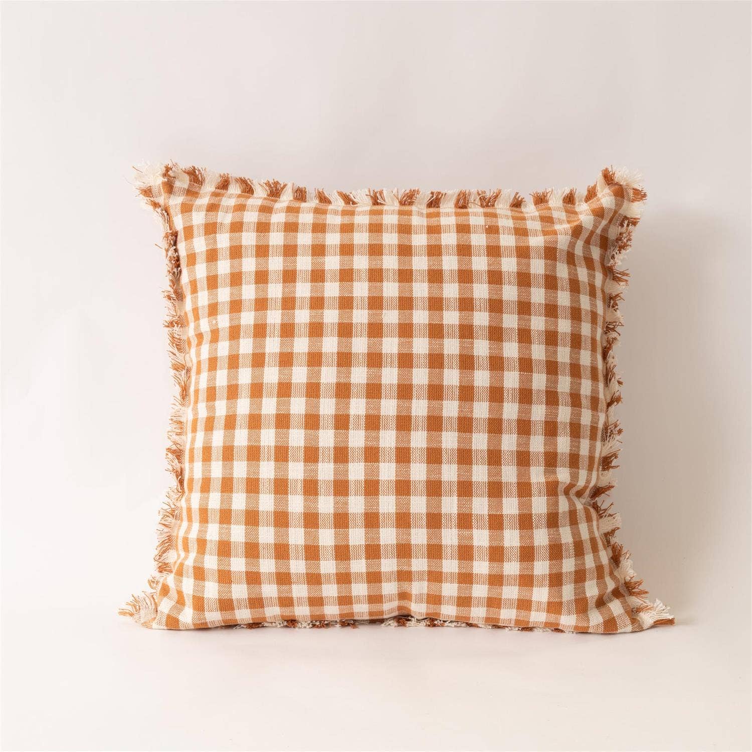 Pillow - Rust and Cream Check
