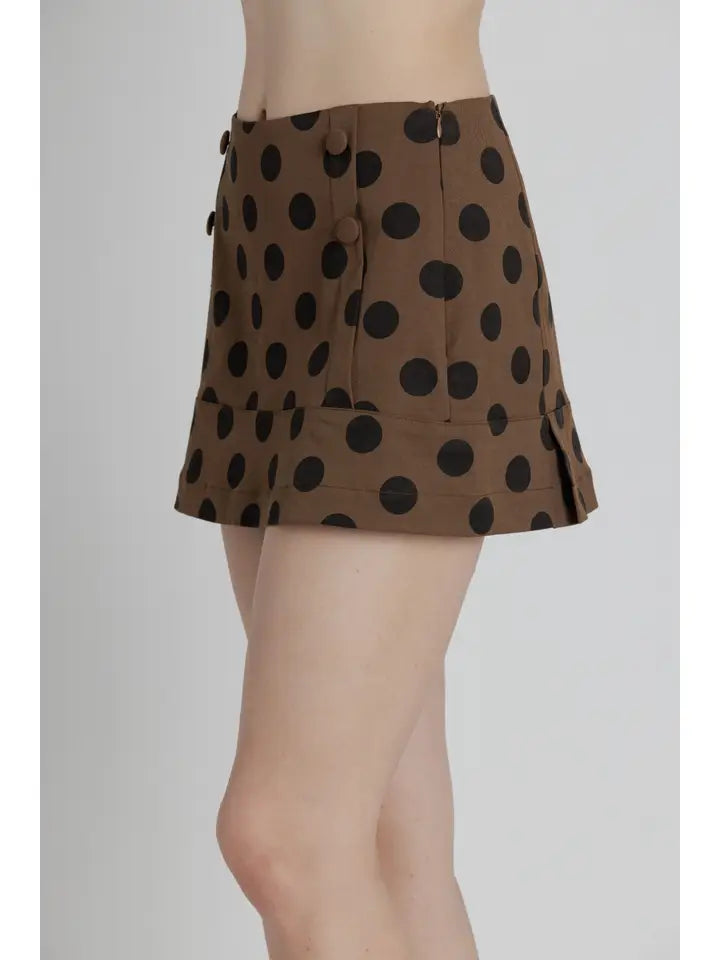 Polka Dot Twill Skort
