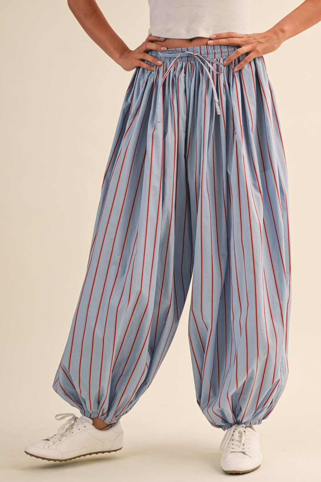 STRIPED BALLOON PANTS