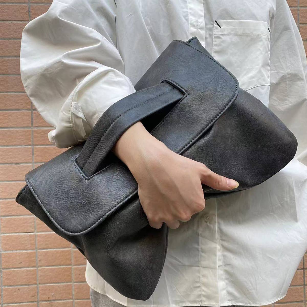 LARGE CAPACITY FILE STORAGE CLUTCH BAG