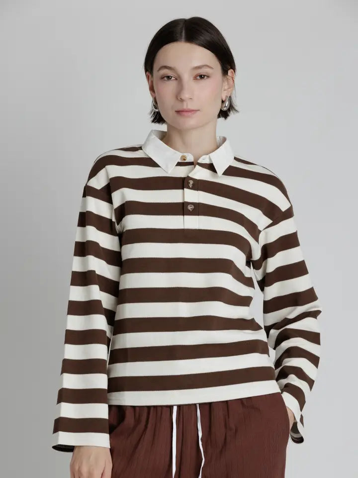 Striped Rugby Polo Shirt
