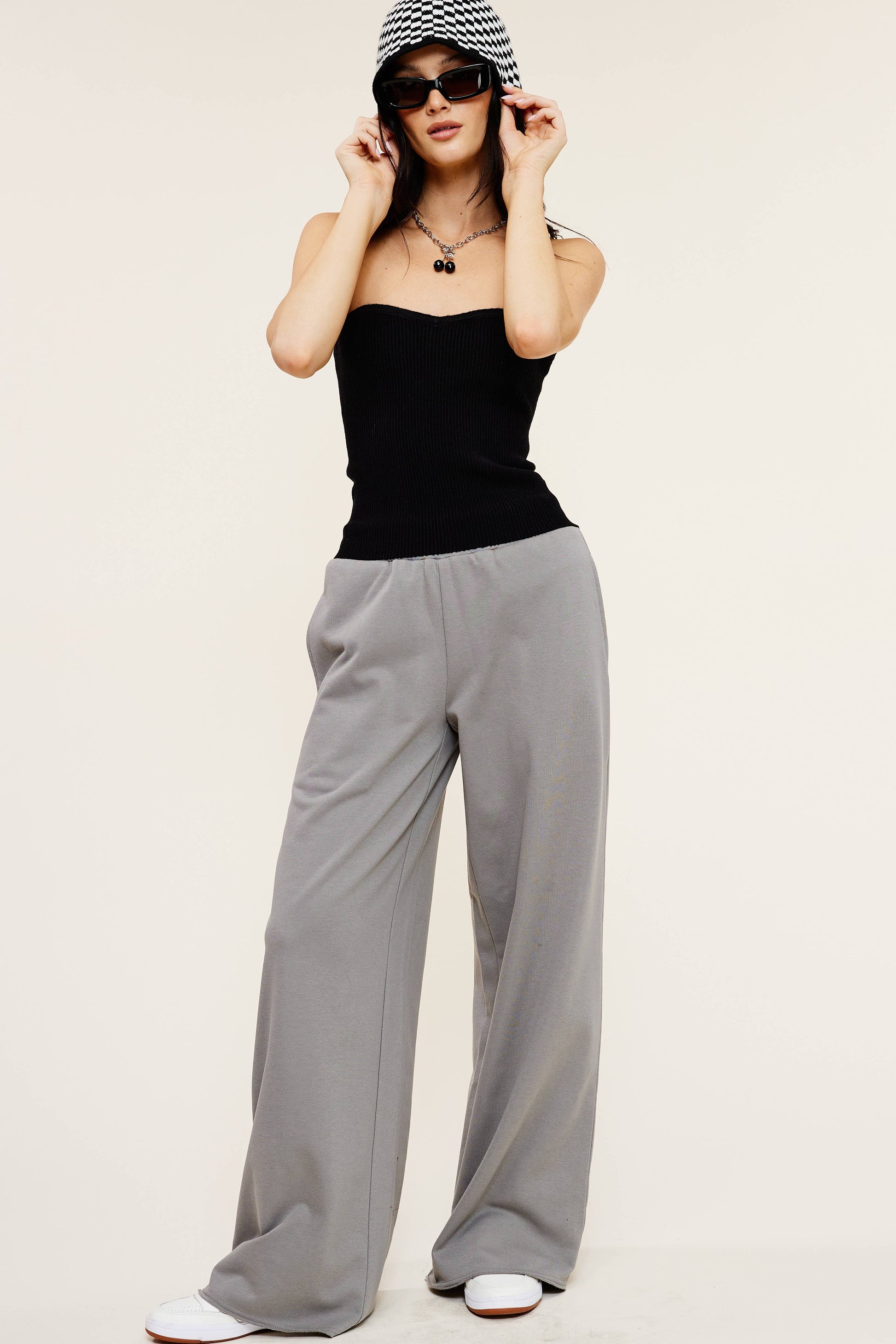 Wide Leg Cotton Jogger Sweatpants