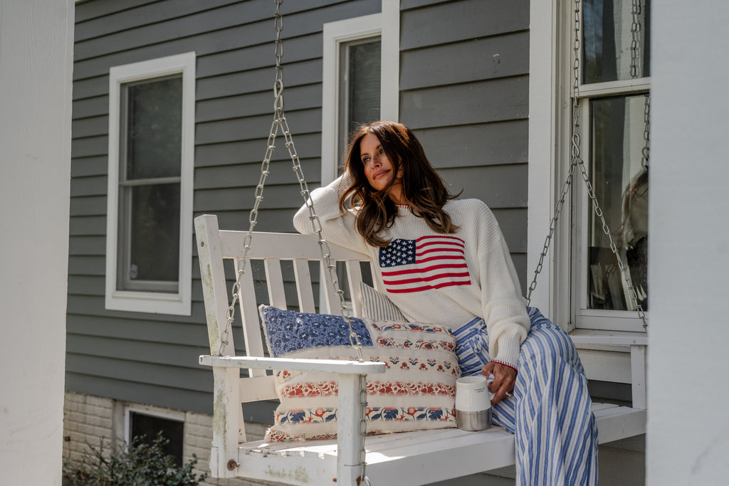 Promesa USA Striped Cotton Wide-Leg Pants - Blue Drawstring Beach Trousers