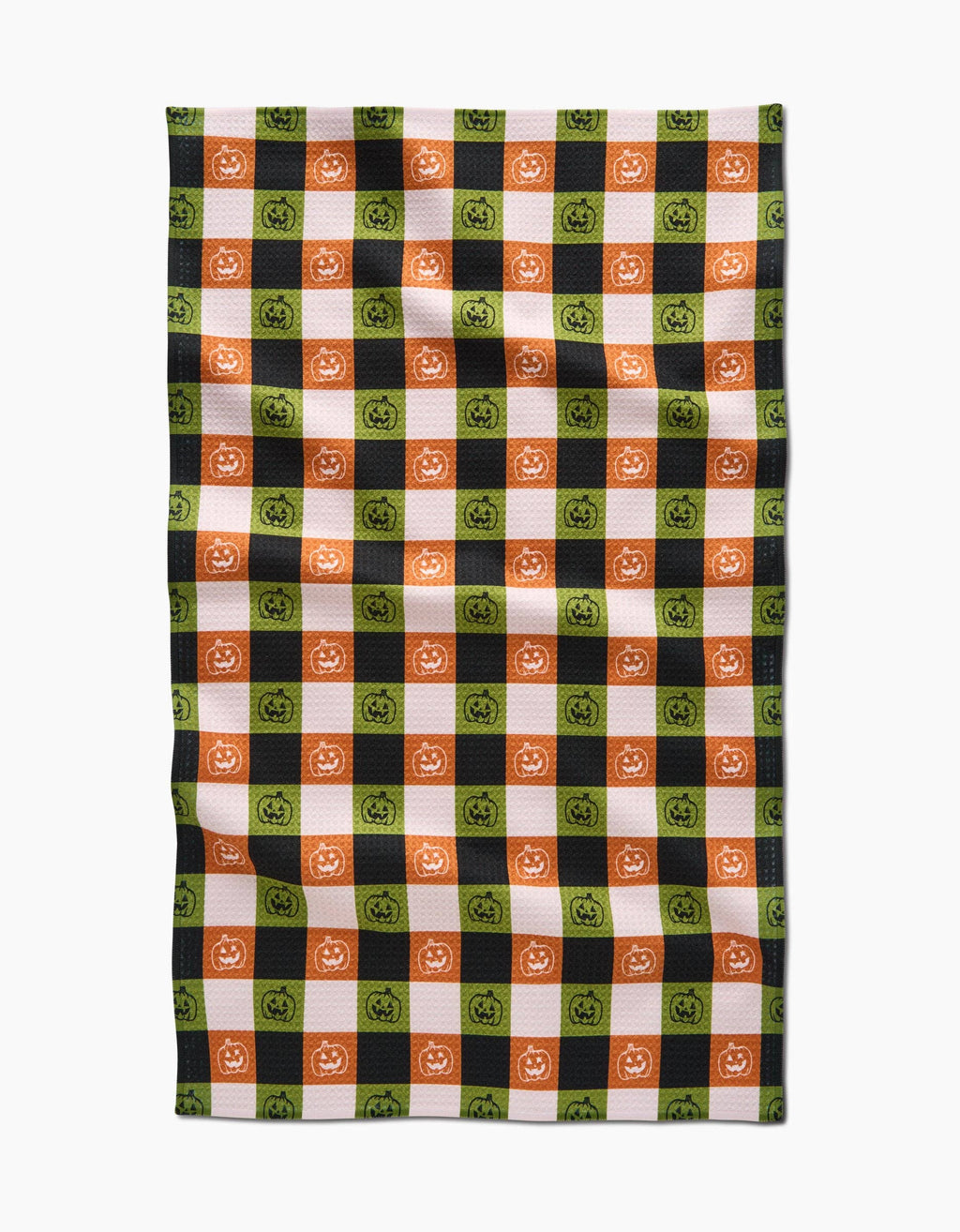Jack-o-Lantern Checker Tea Towel