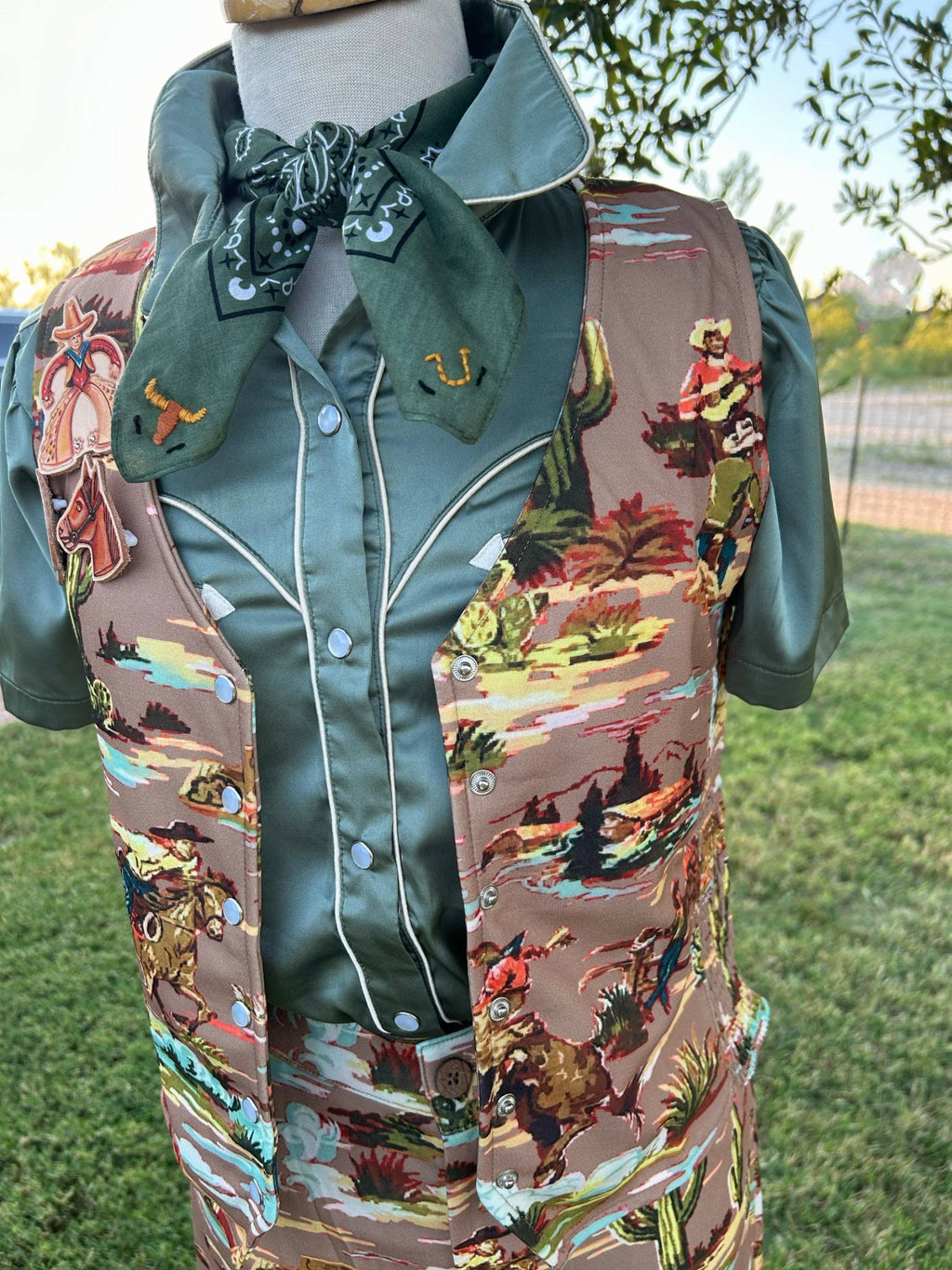 Embroidered Round Up Bandana