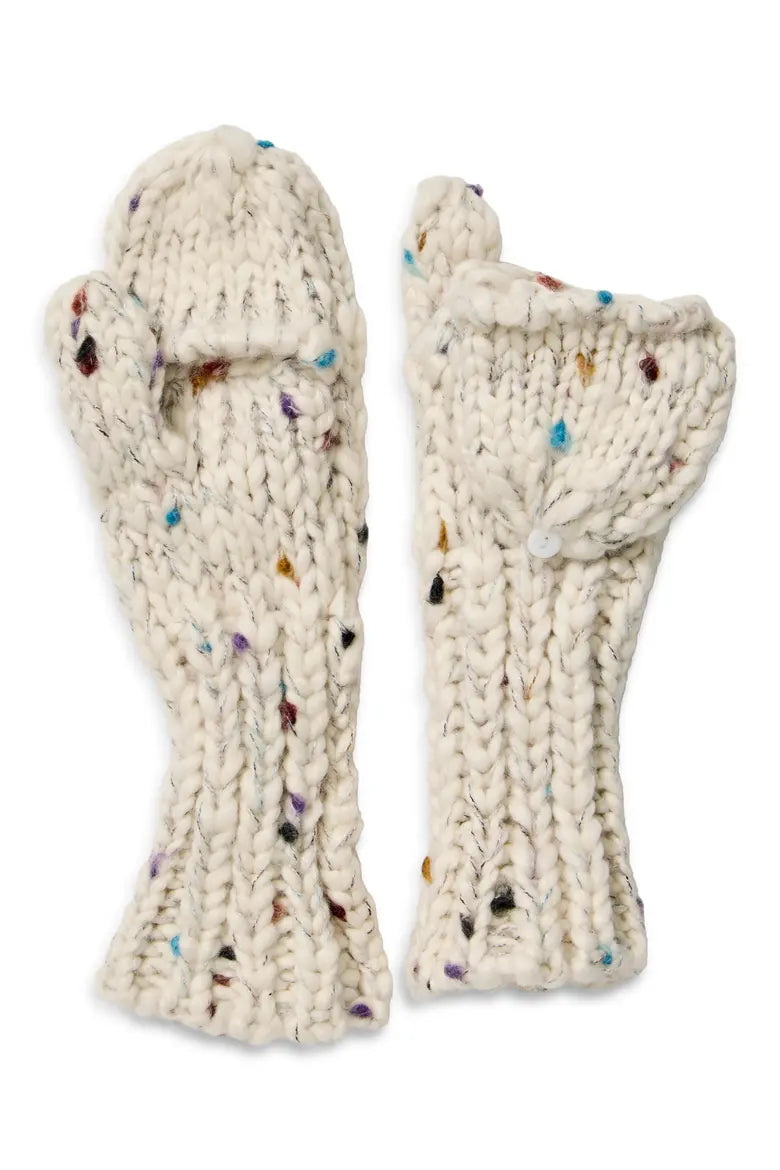 Free People Speckled Beanie and Mitten Set