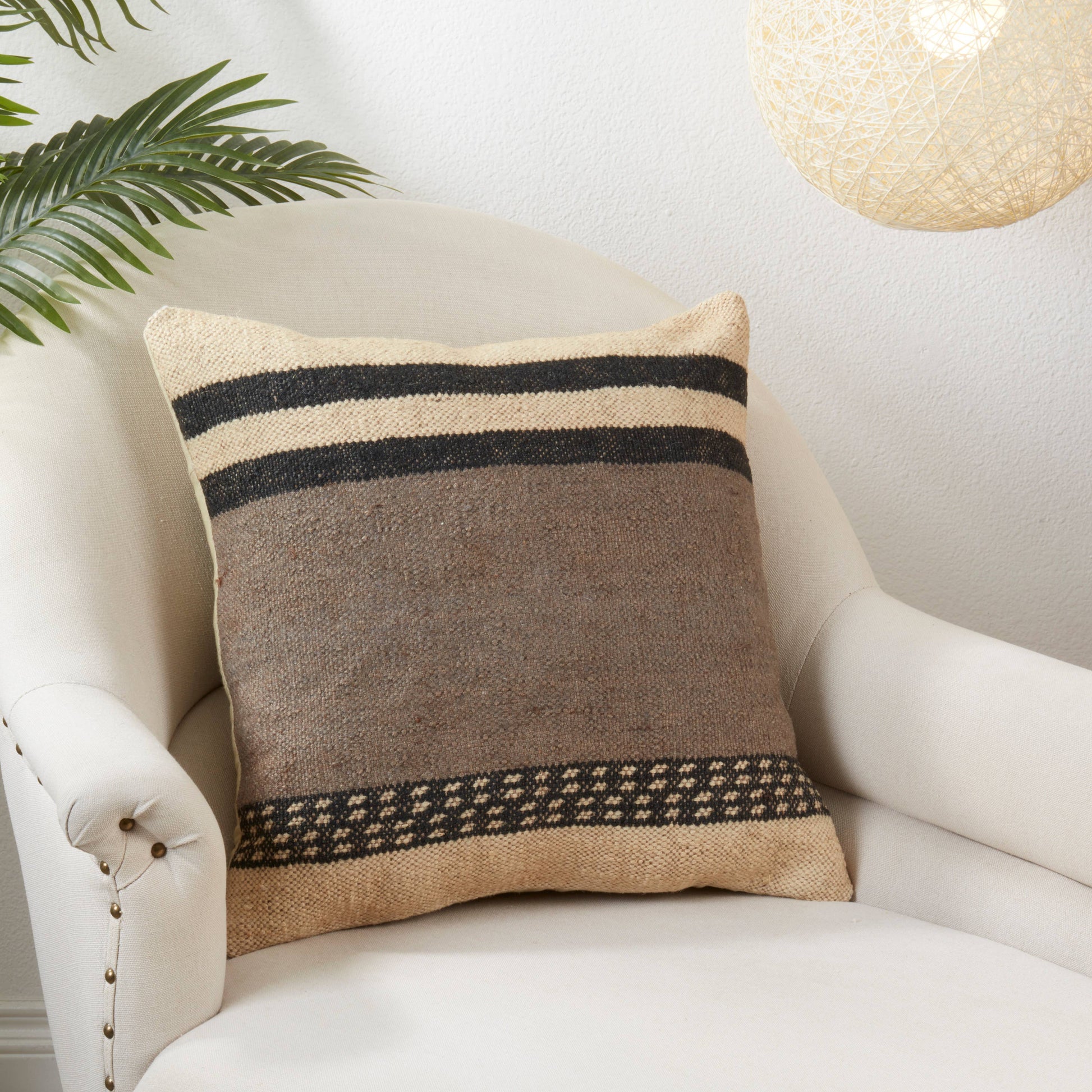 Kilim Design Throw Pillow With Down Filling