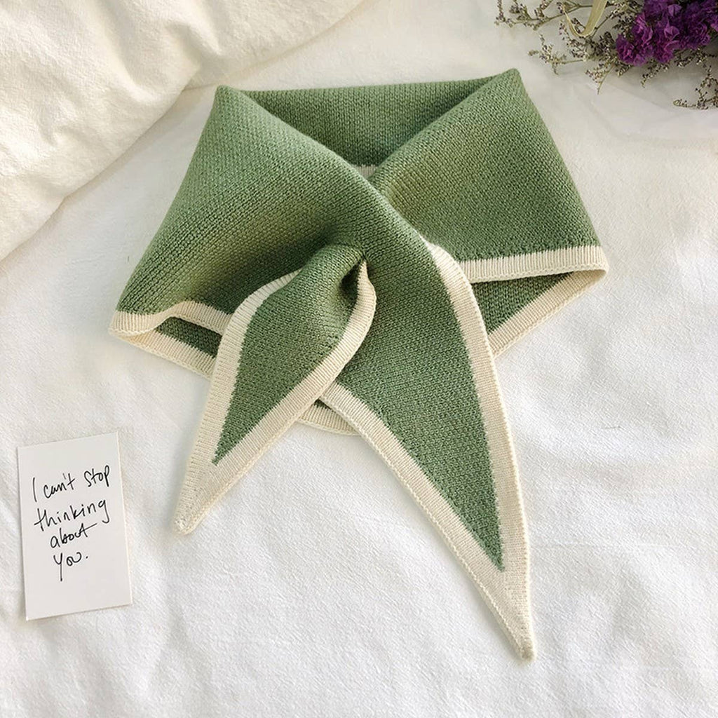 Knit Triangle Scarf for Women’s Winter Neck Wrap