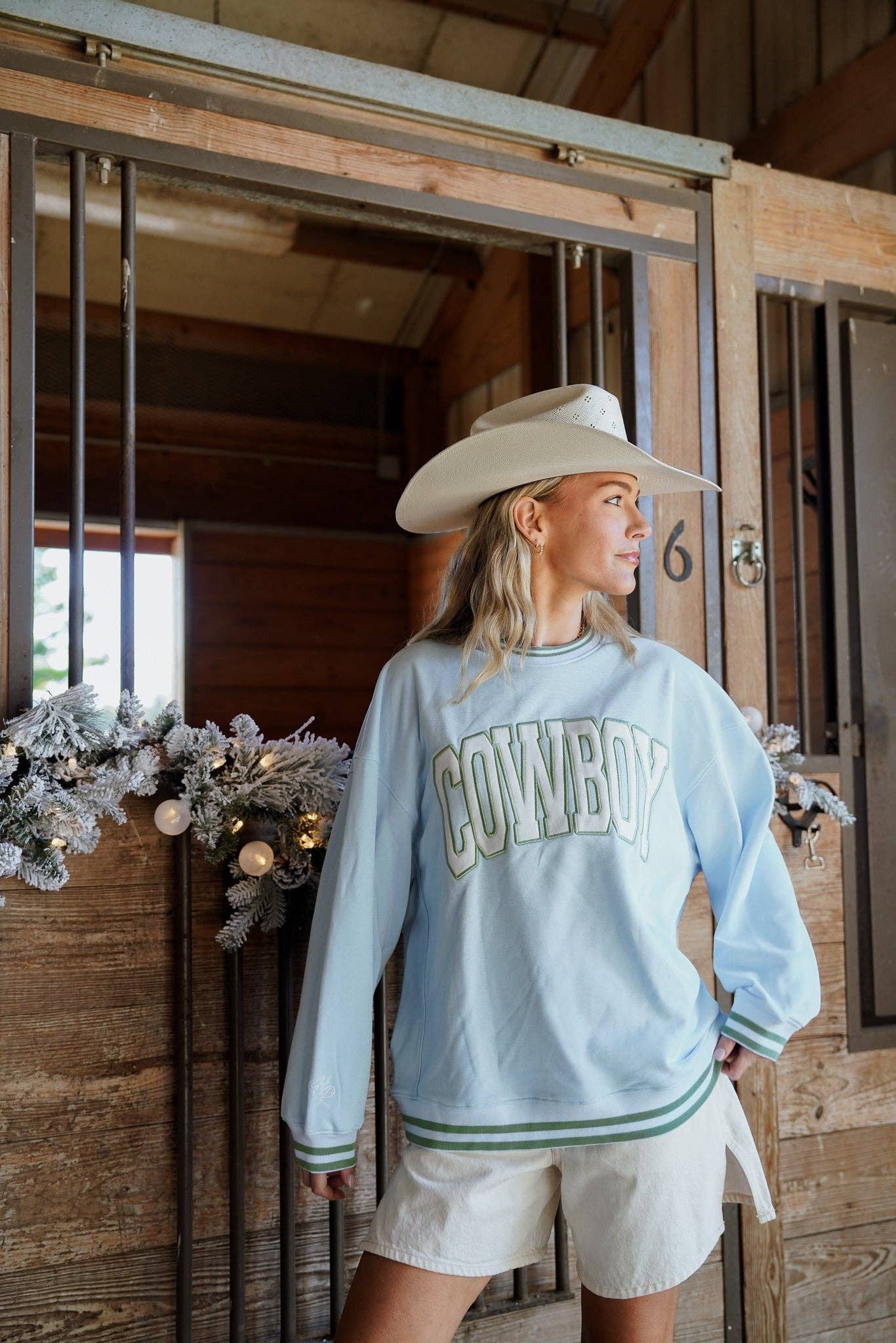 Cowboy - Blue Vintage Crewneck Sweatshirt