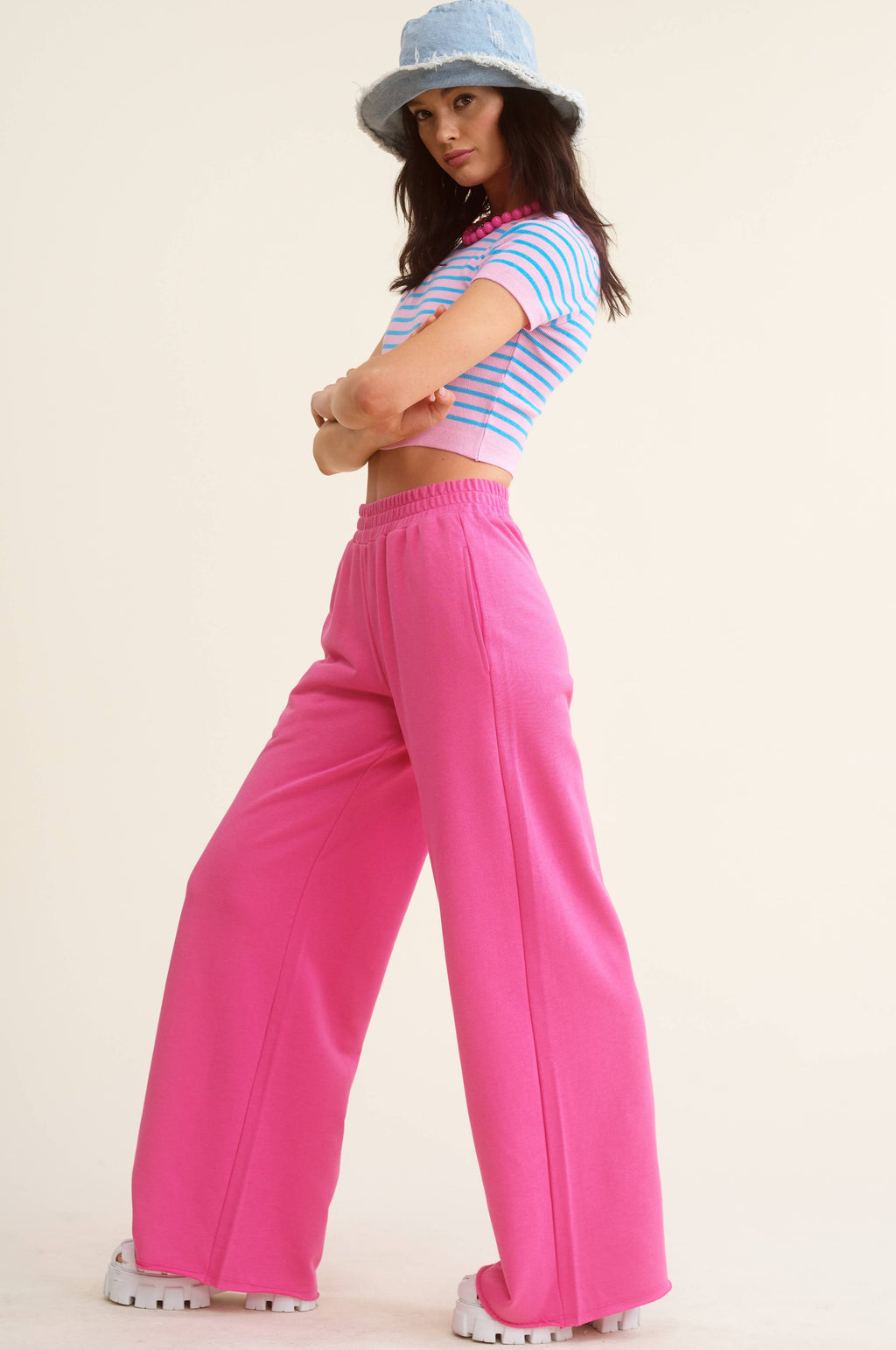 Wide Leg Cotton Jogger Sweatpants