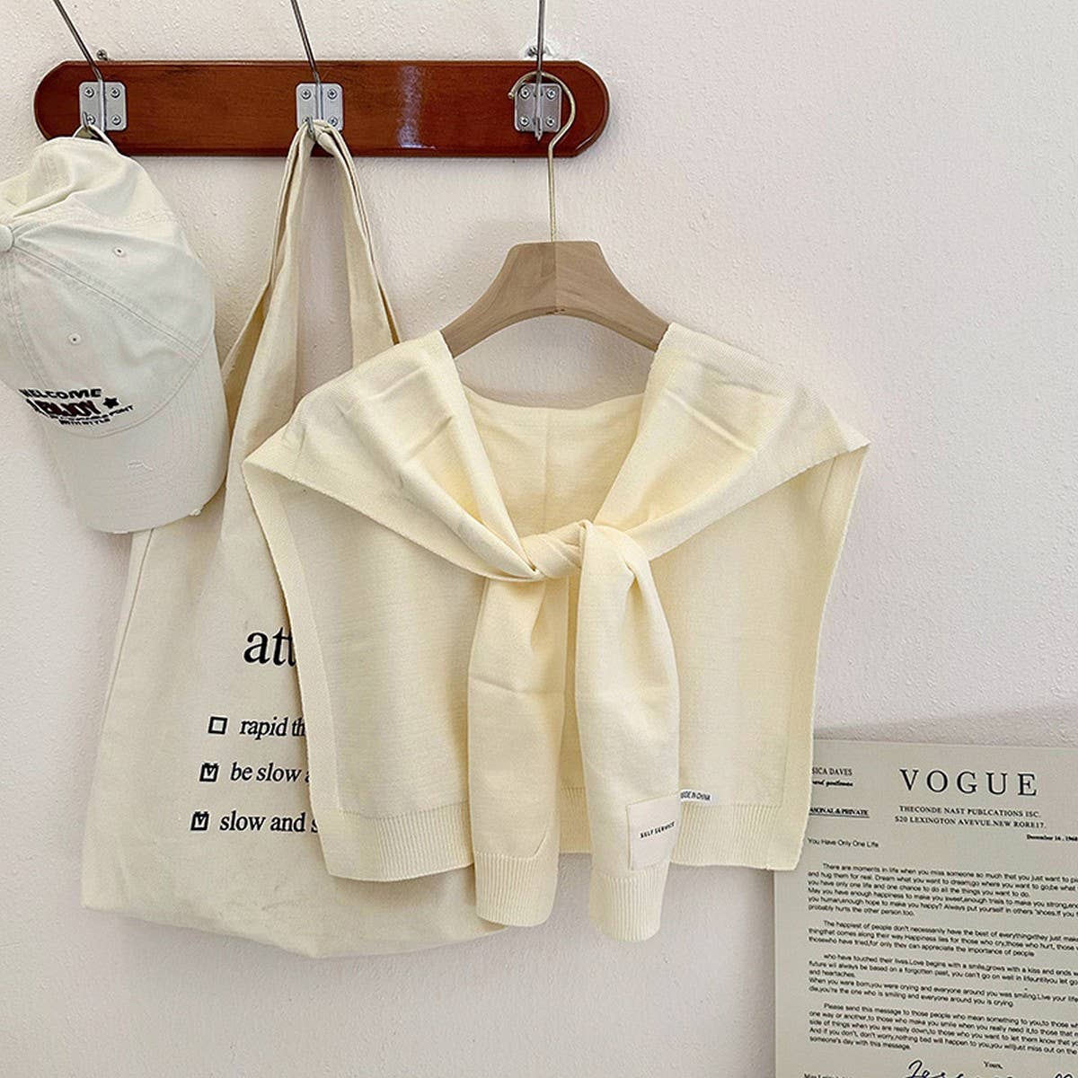 Solid Color Knitted Knotted Shawl