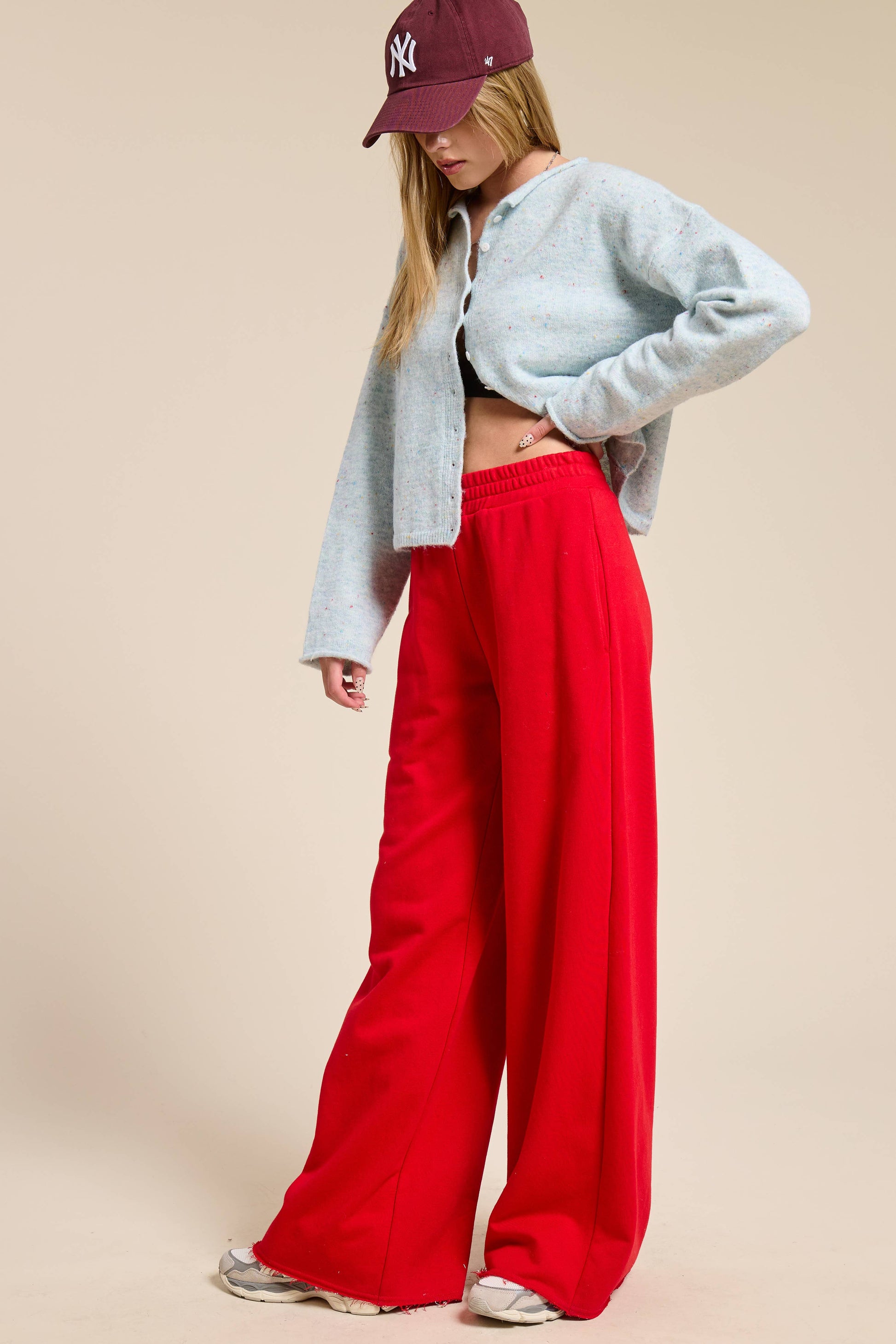 Wide Leg Cotton Jogger Sweatpants