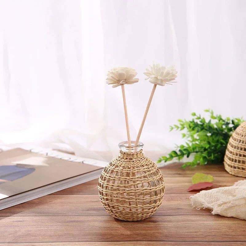 Handwoven Rattan Vases