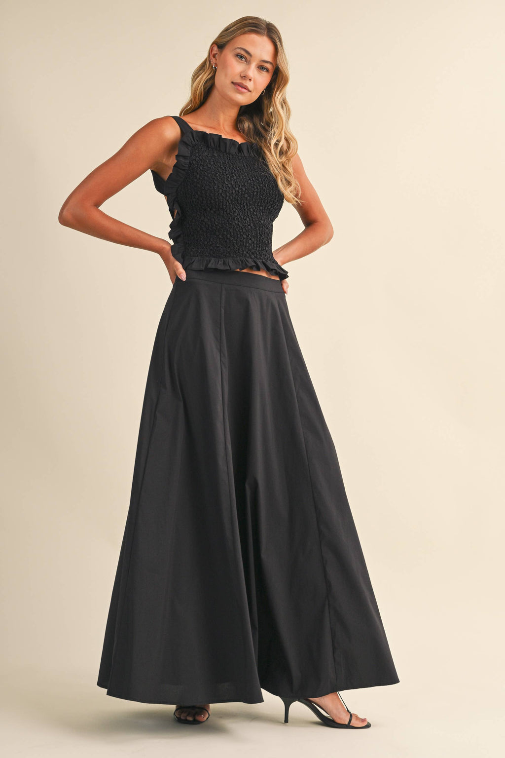 SMOCKING BACK TIED TOP