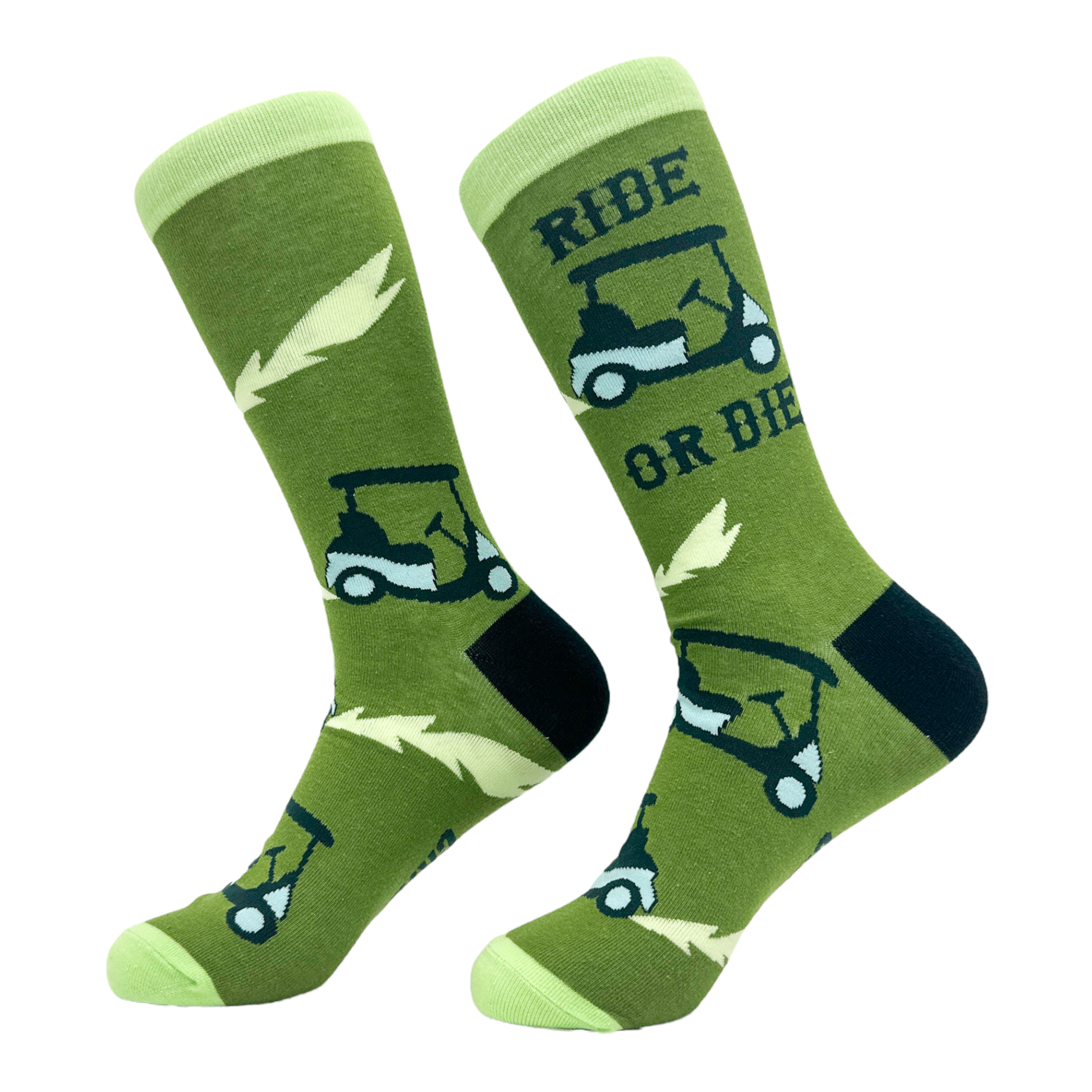 Men's Ride Or Die Socks Funny Golf Cart Golfing Lovers