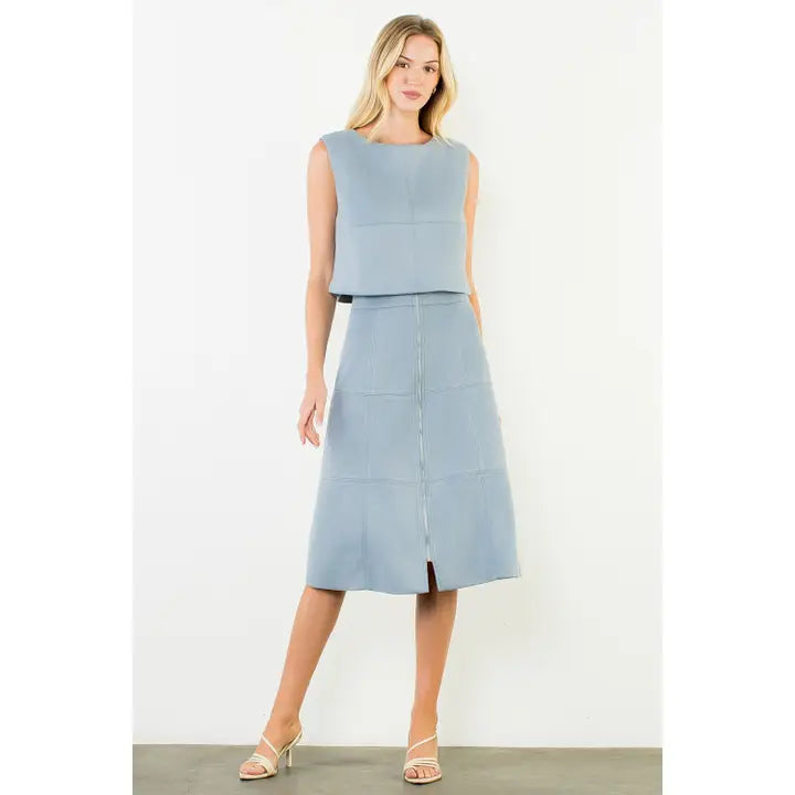 Suede Zipper Skirt