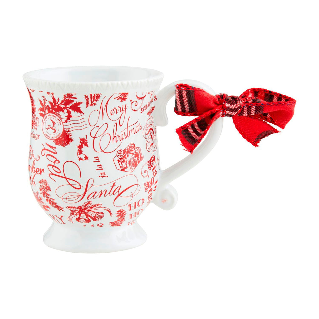 Red Toile Christmas Ceramic Mugs
