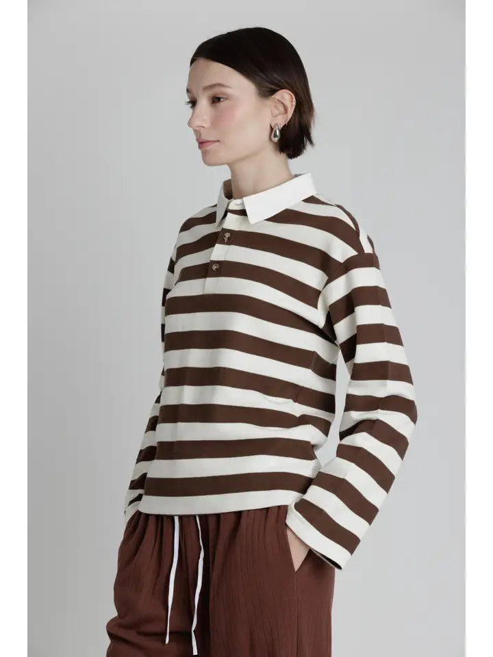 Striped Rugby Polo Shirt