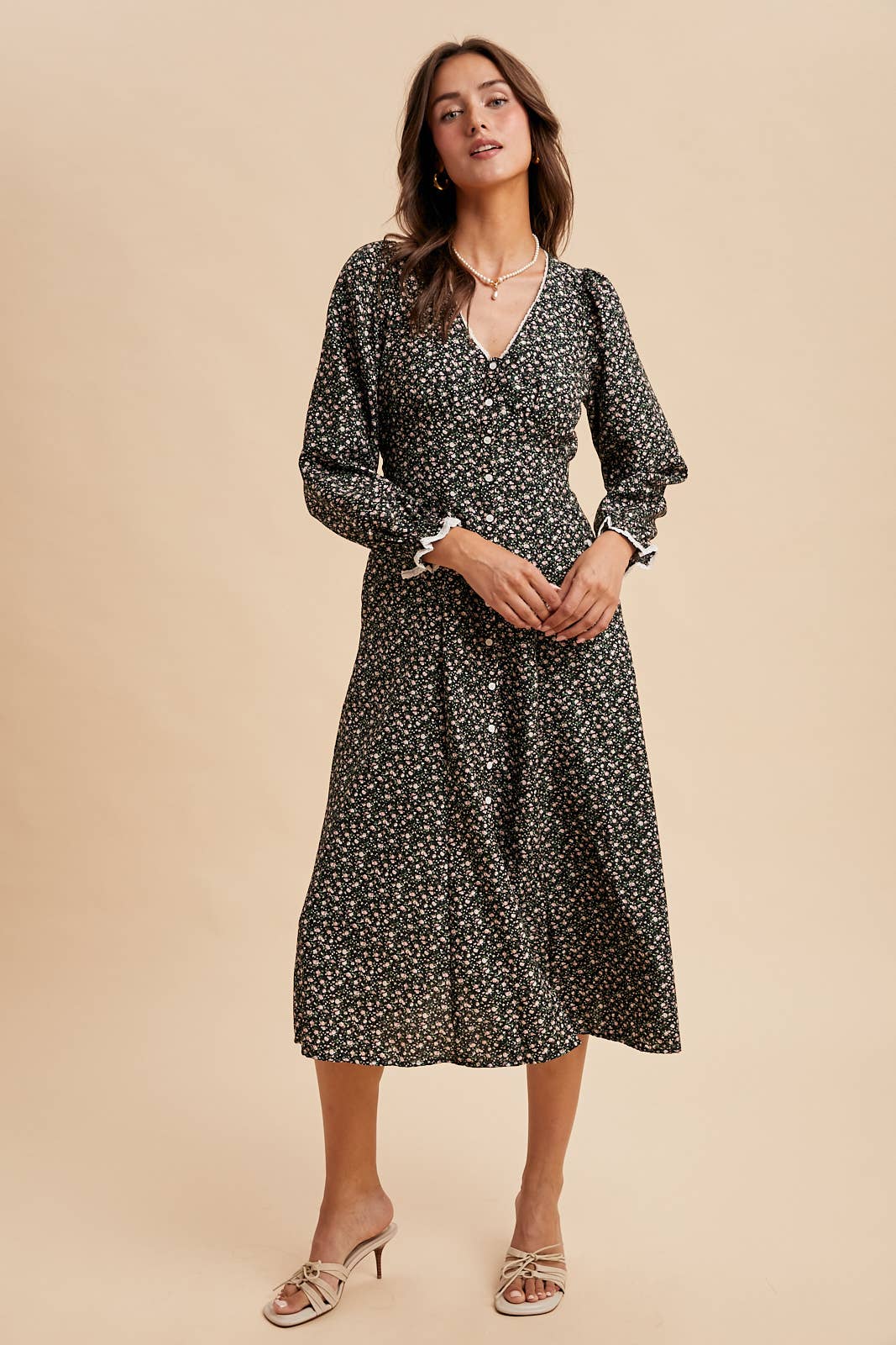 FLORAL BUTTON DOWN MAXI DRESS