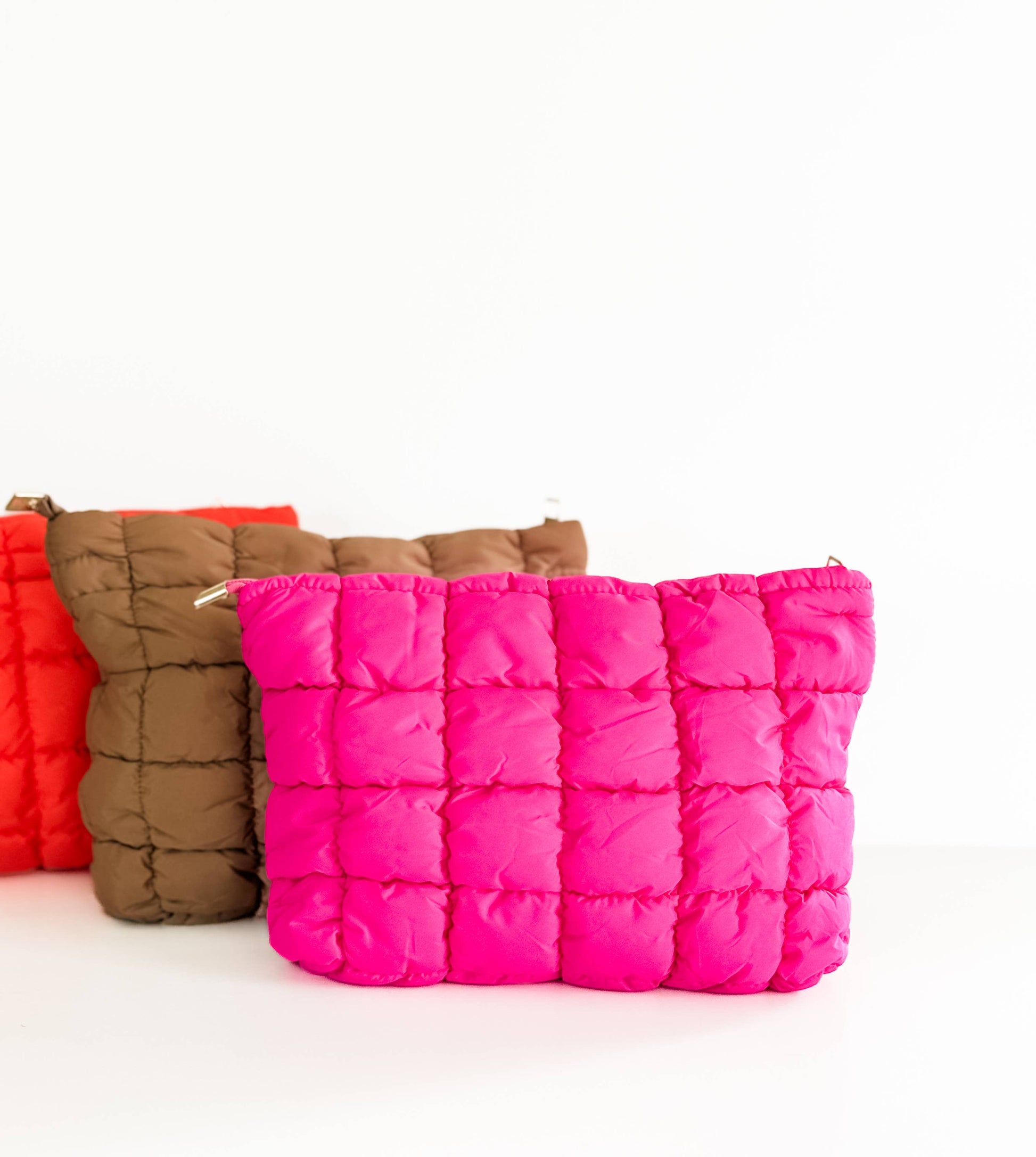 Quilted Puffer Makeup Bag Cosmetic Travel Pouch