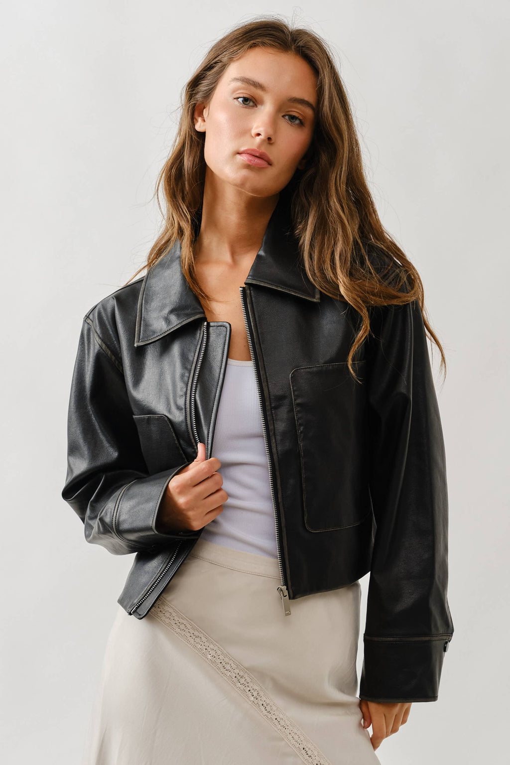 MAJ3310 VINTAGE WASHED LEATHER JACKET