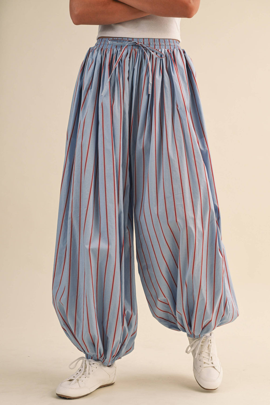 STRIPED BALLOON PANTS