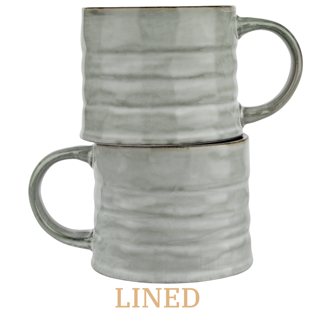 Kook Java Coffee Mugs, Stoneware, 15 oz,