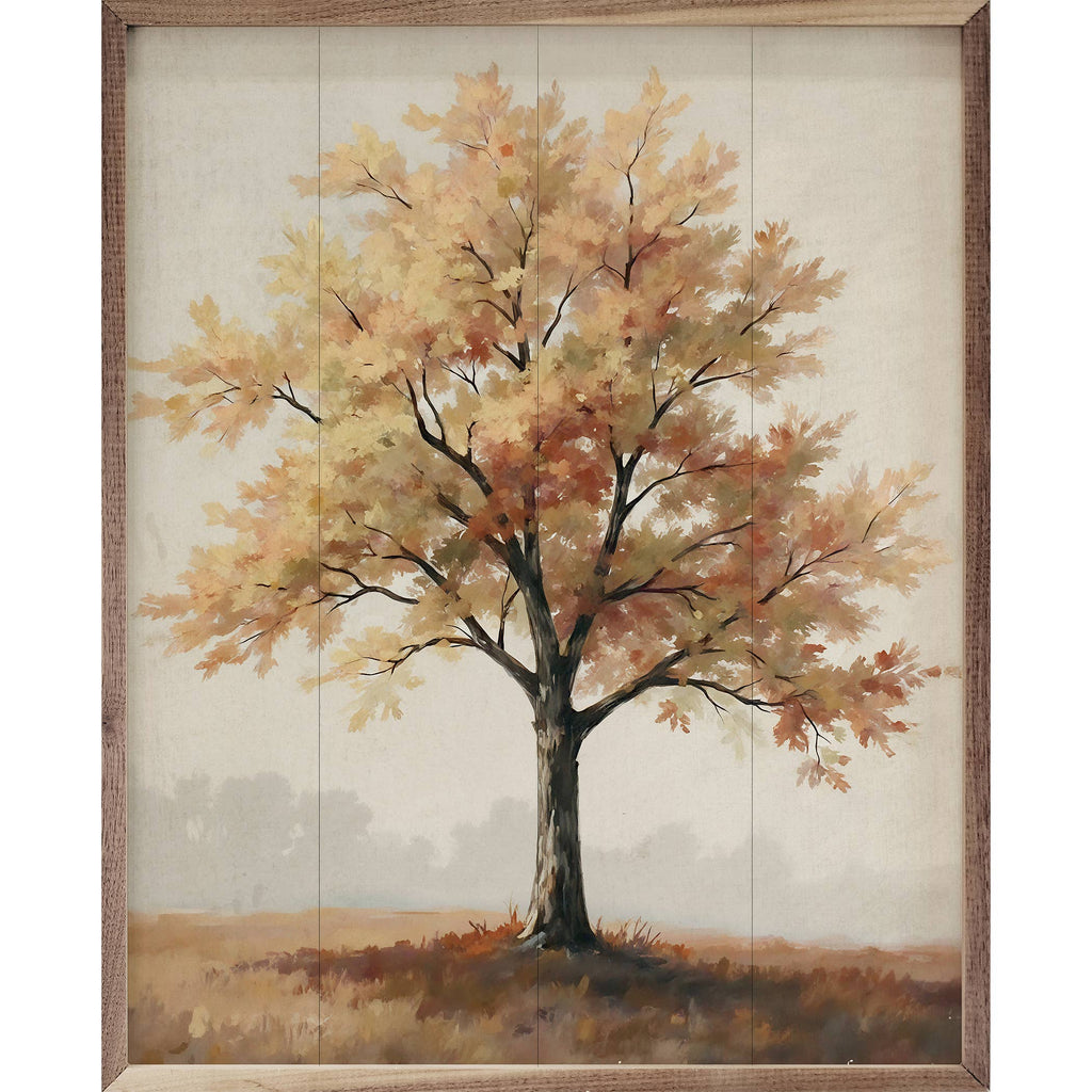 Autumn Tree On Hill
