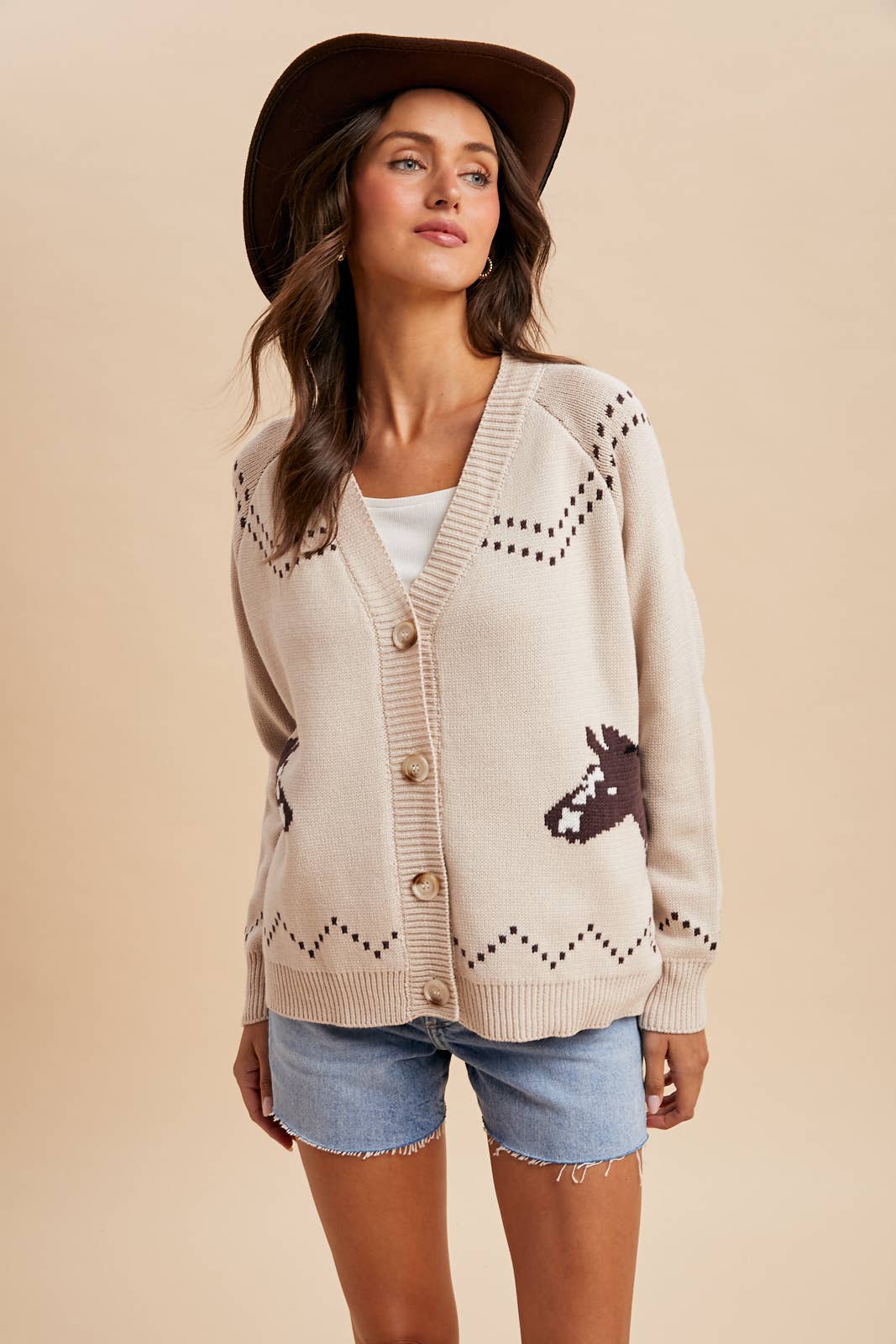 CHUNKY KNITTED HORSE CARDIGAN
