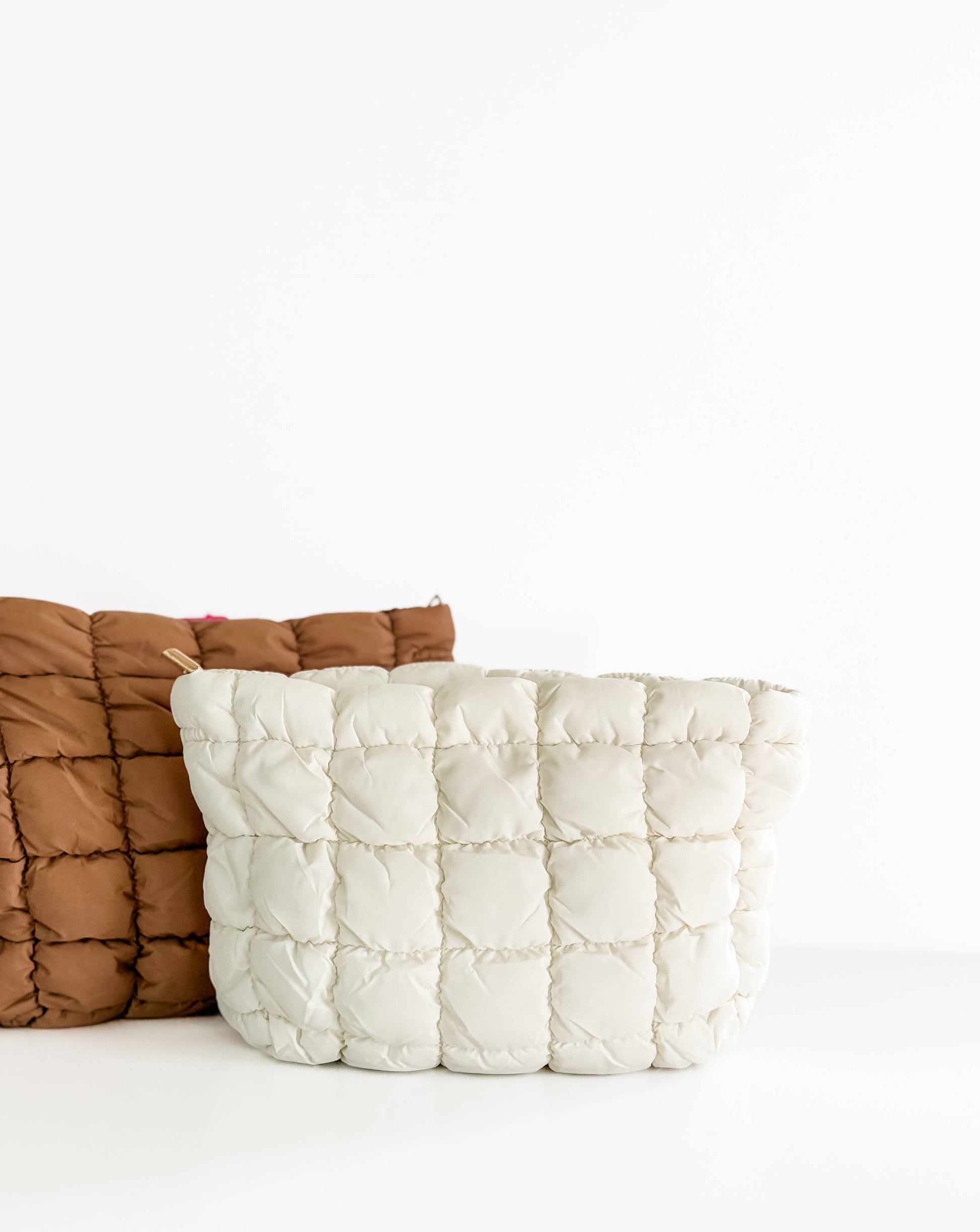 Quilted Puffer Makeup Bag Cosmetic Travel Pouch