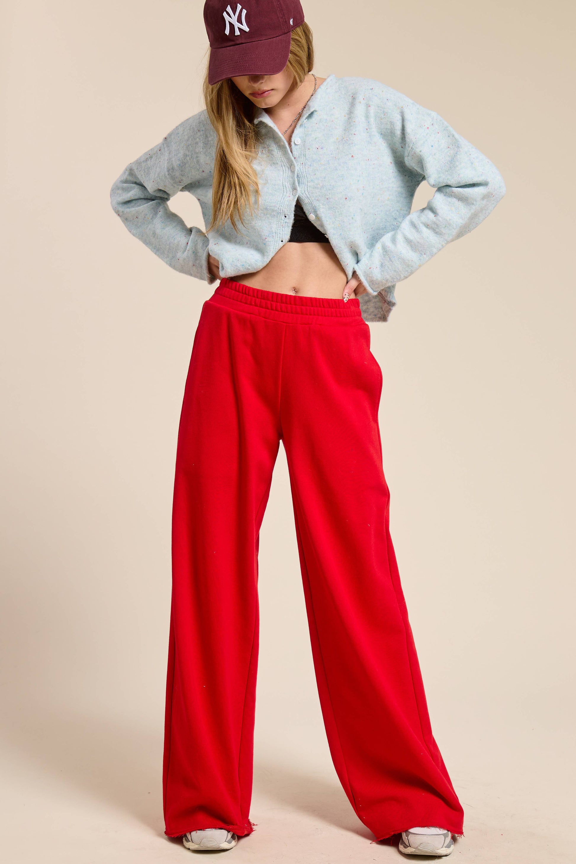 Wide Leg Cotton Jogger Sweatpants