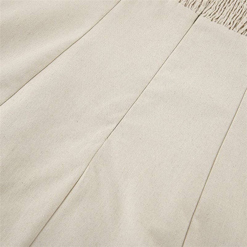 Solid Color Strapless Backless Maxi Dress - KHAKI