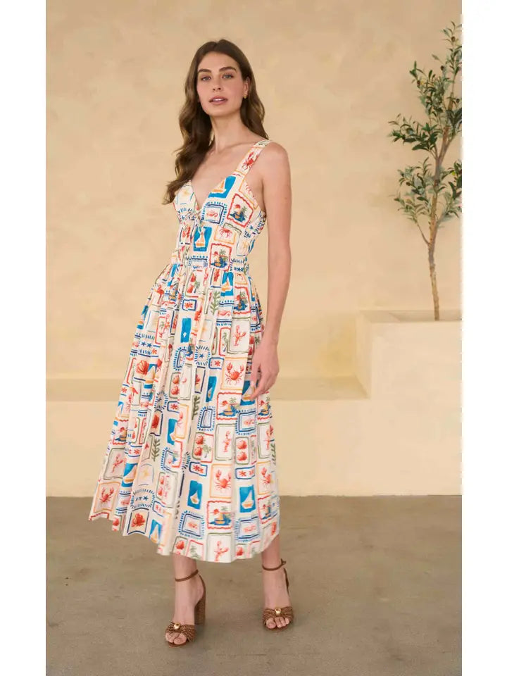 Sweetheart Neck Midi Dress