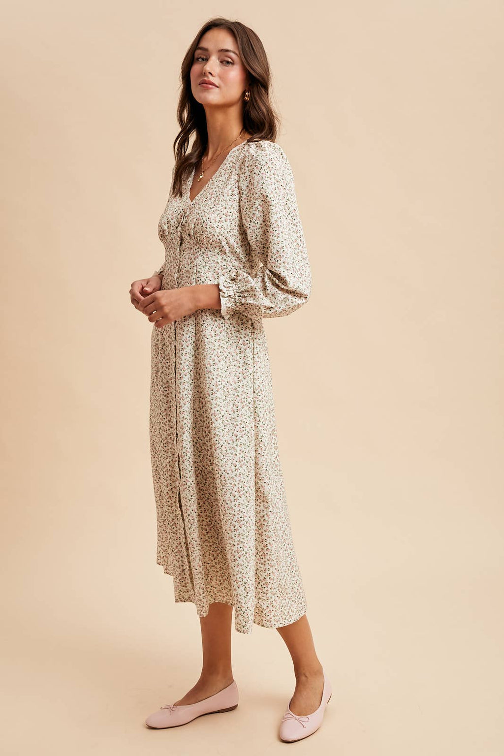 FLORAL BUTTON DOWN MAXI DRESS