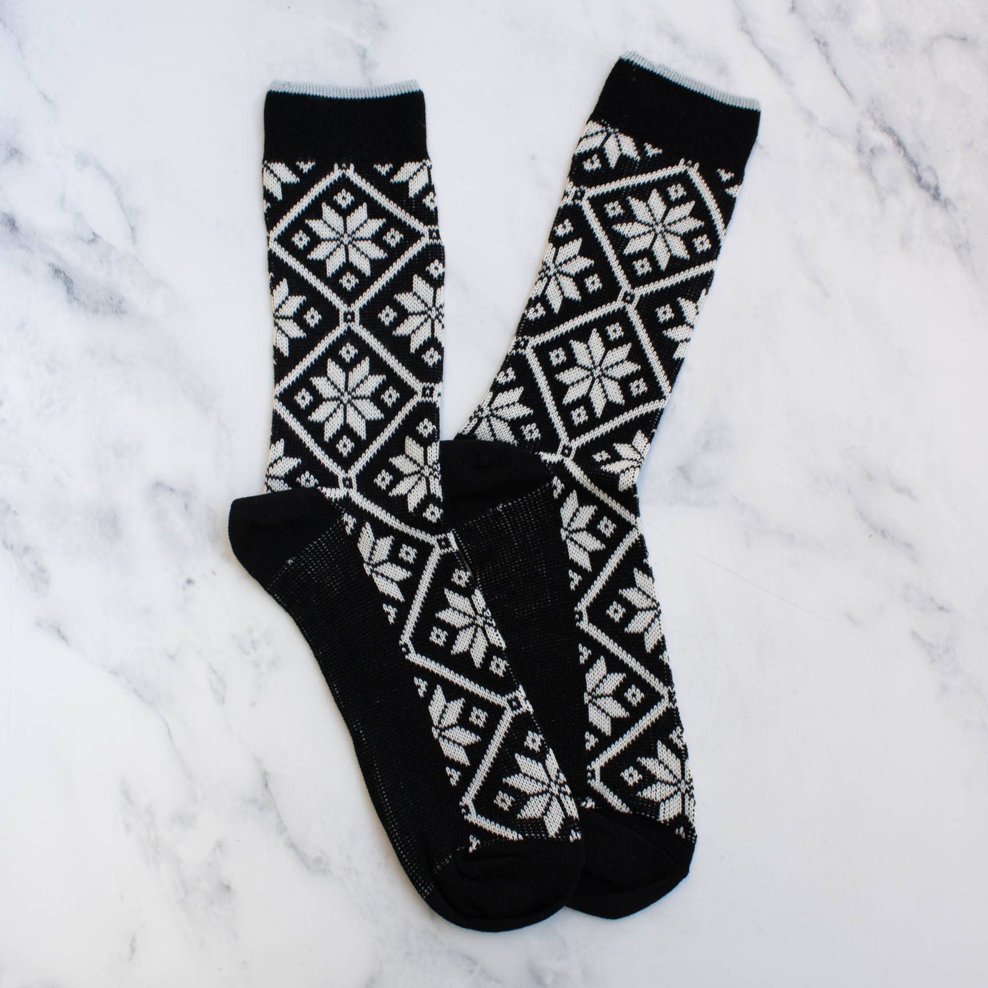 Men's Jacquard Winter Snowflakes Socks