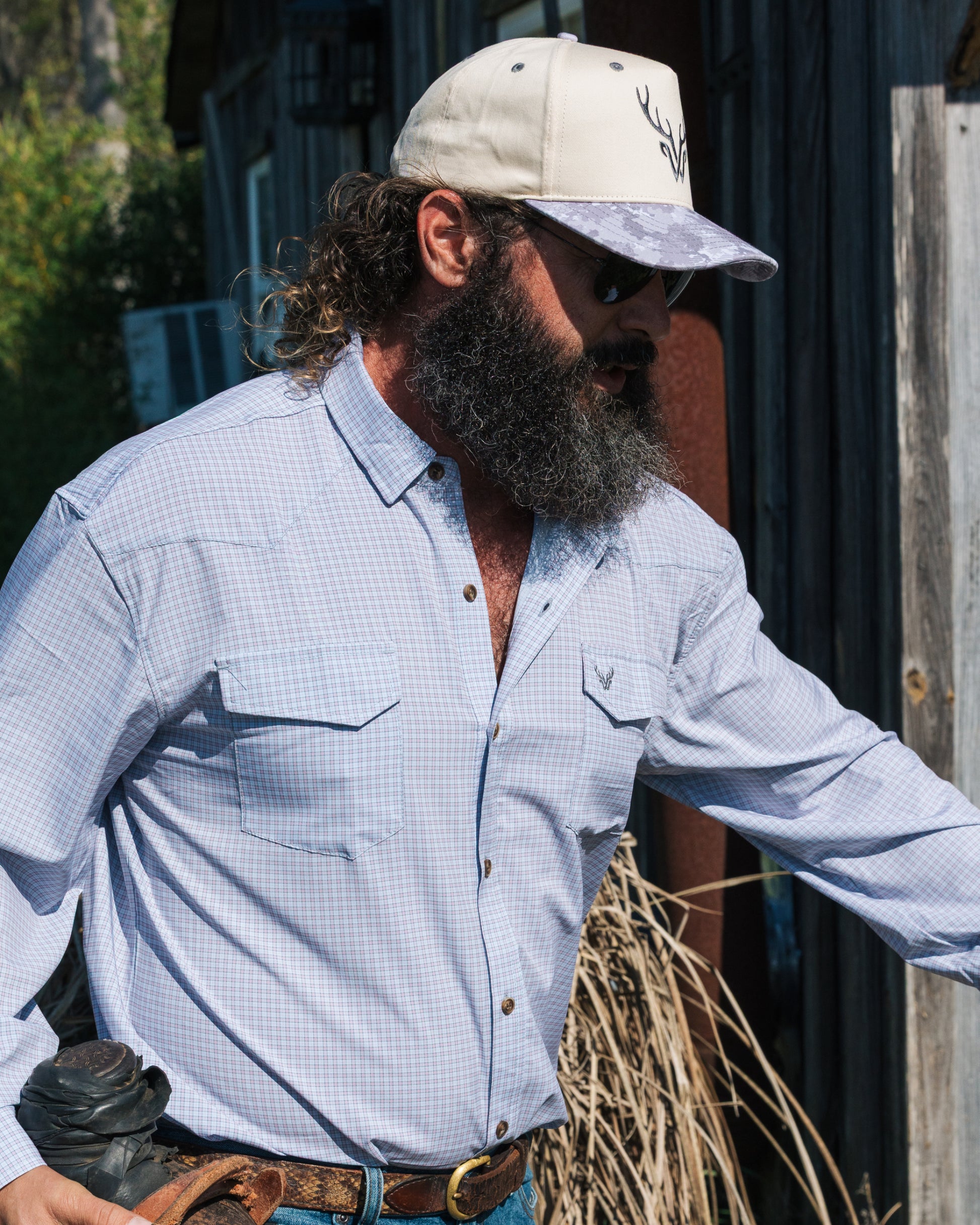 WILDGAME CloudDrift Button Down Blue/Rust
