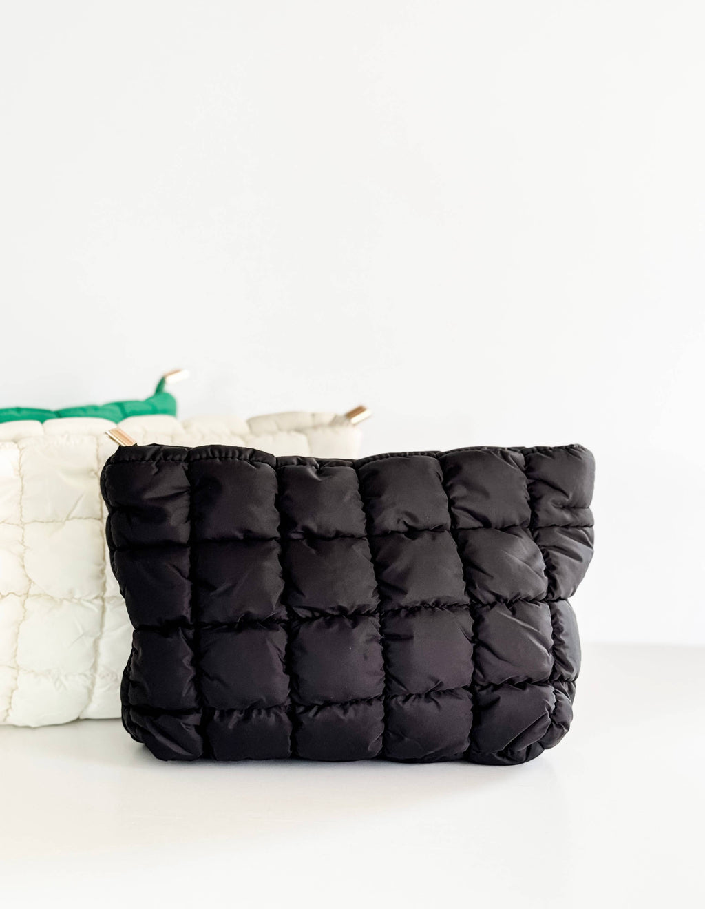 Quilted Puffer Makeup Bag Cosmetic Travel Pouch