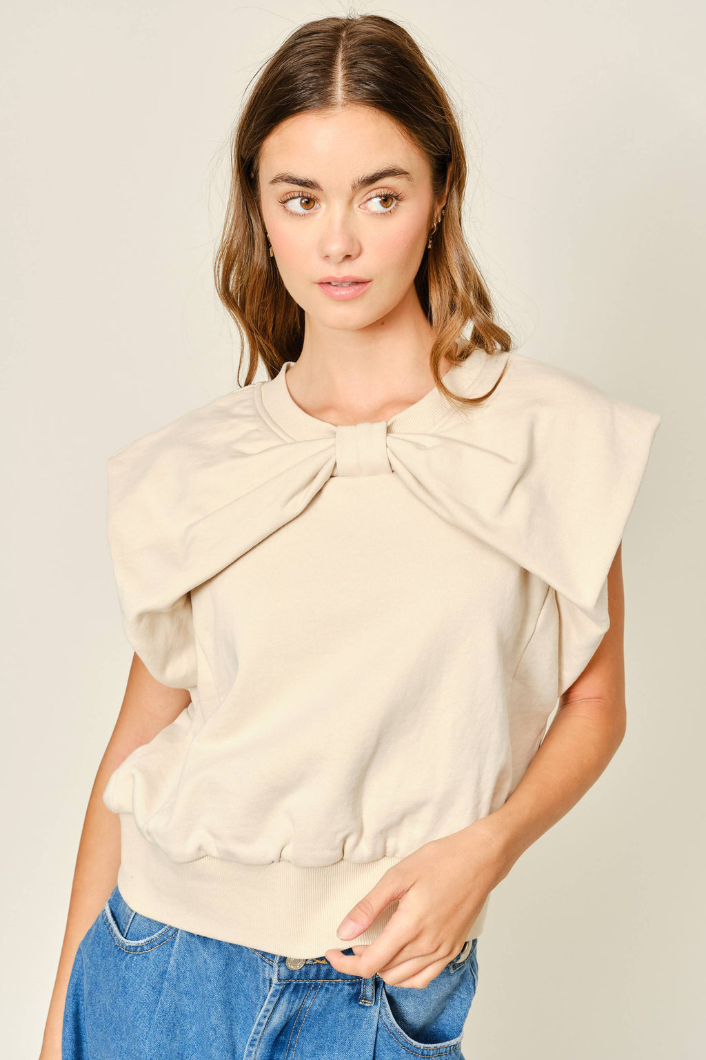 CASUAL RIBBON DETAIL SWEATSHIRT