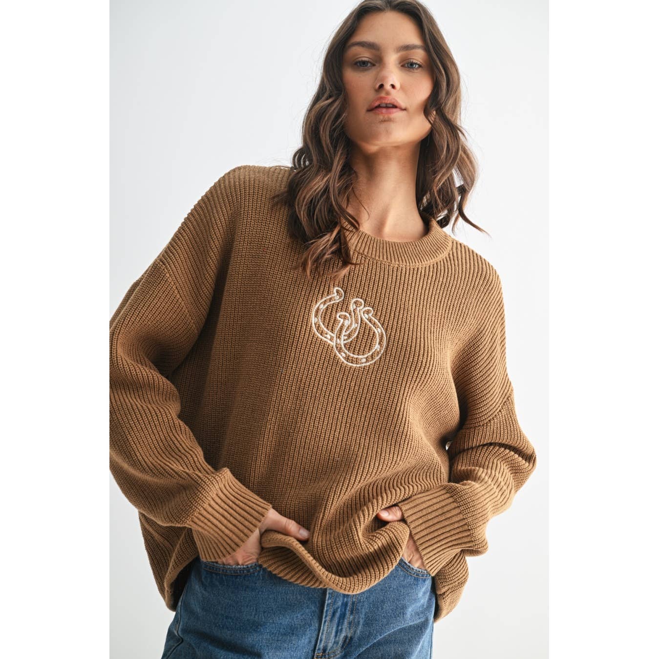 DOUBLE HORSESHOE KNIT SWEATER / WL25-11155