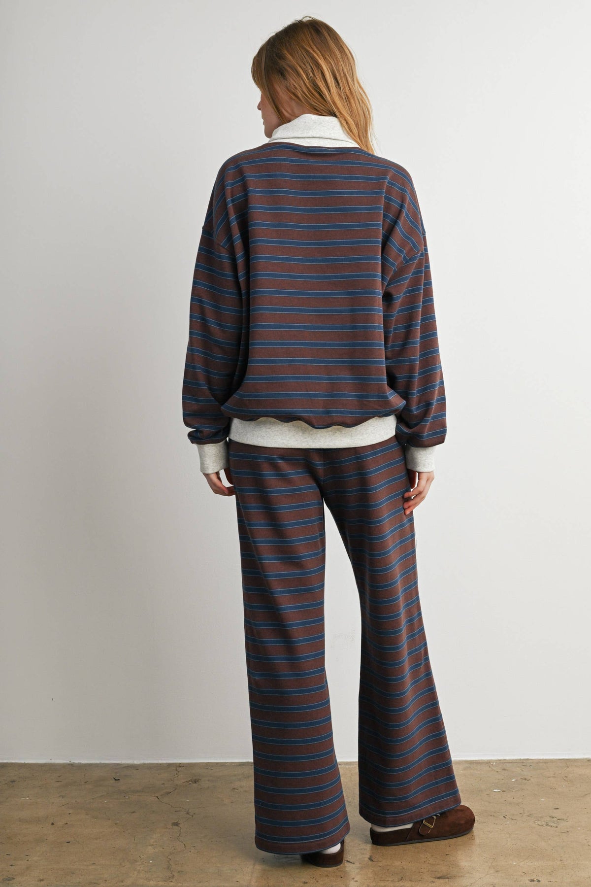 Stripe Wide Leg Knit Pants