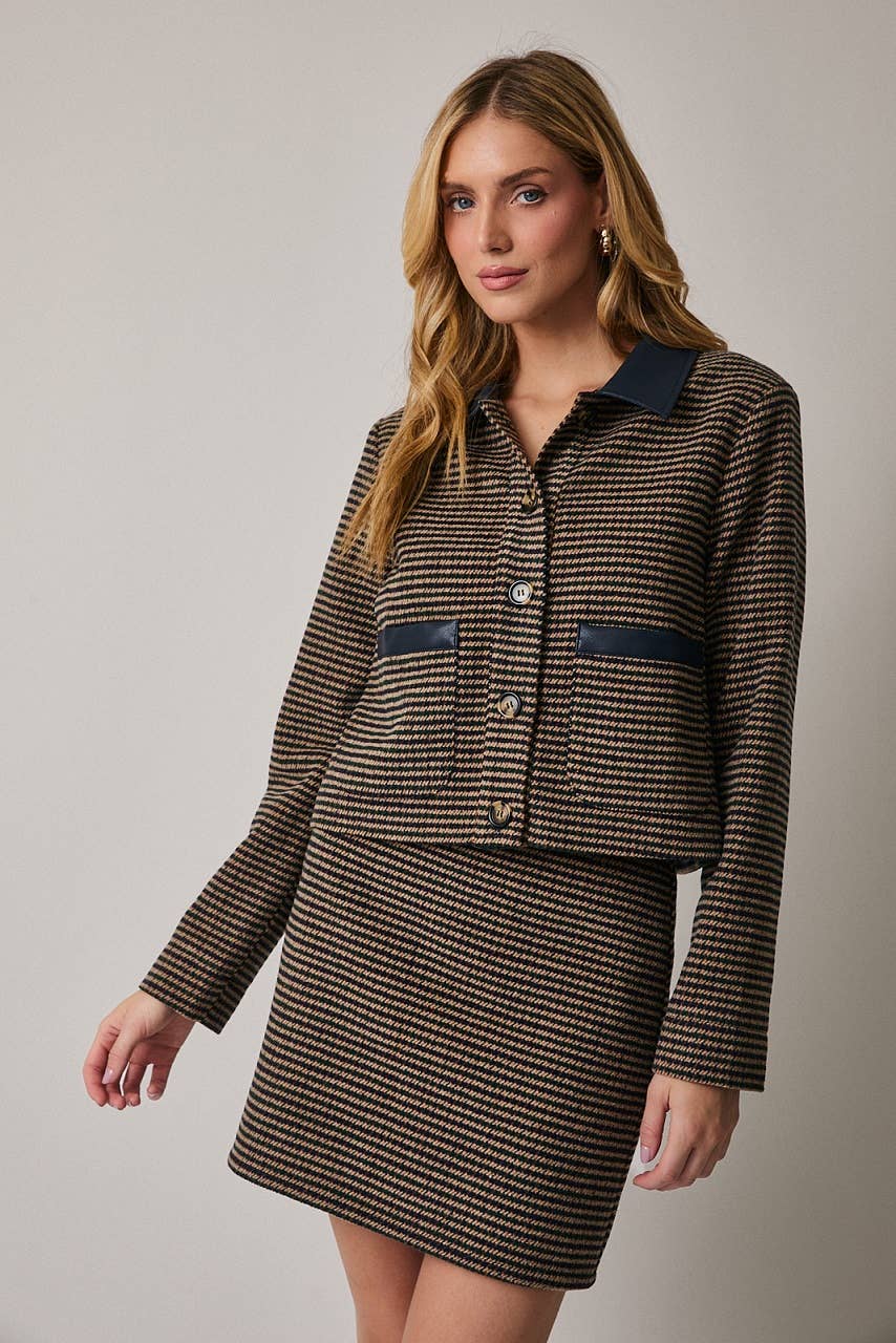 HOUNDSTOOTH SHORT BARN JACKET