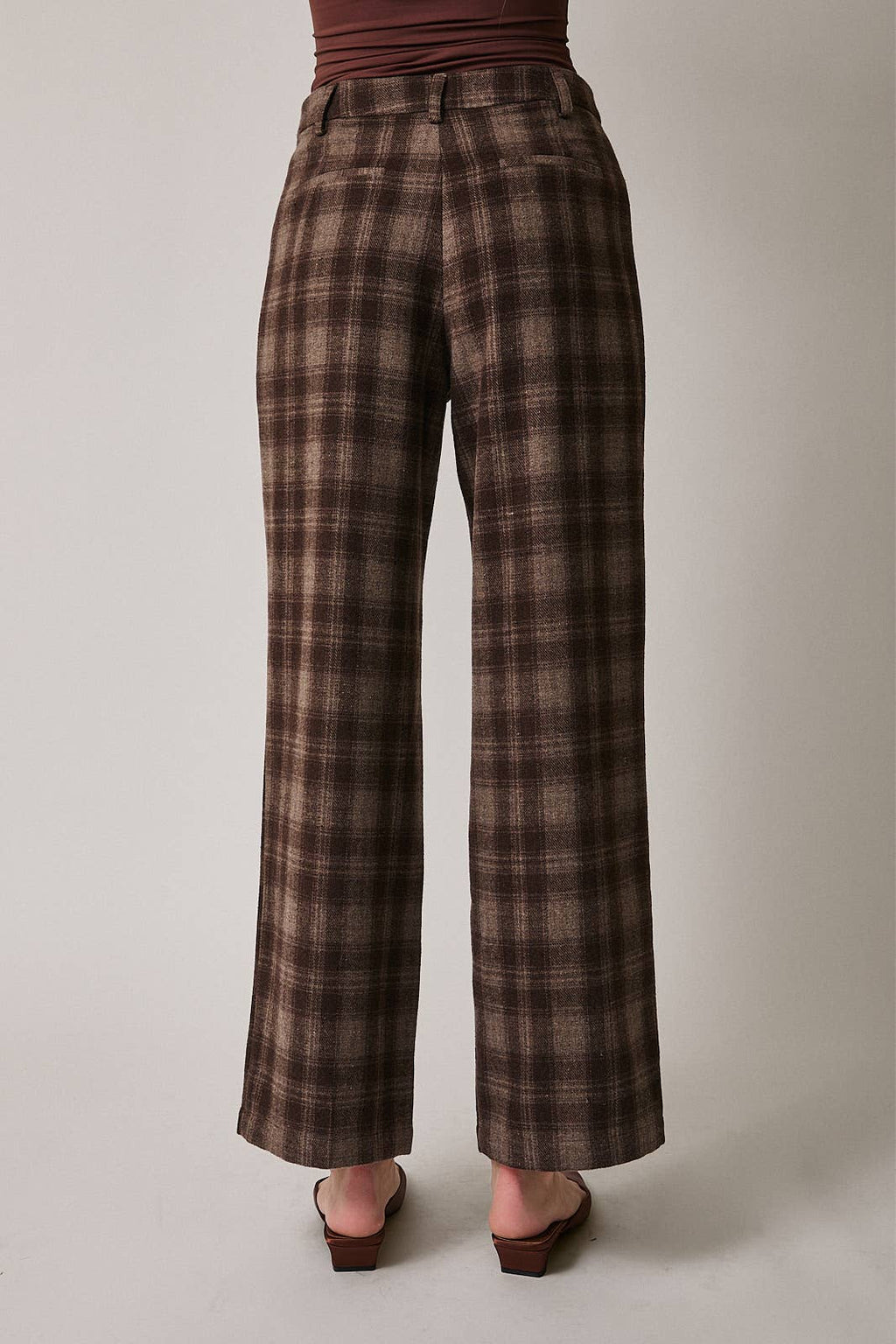WOOL PLAID PANTS