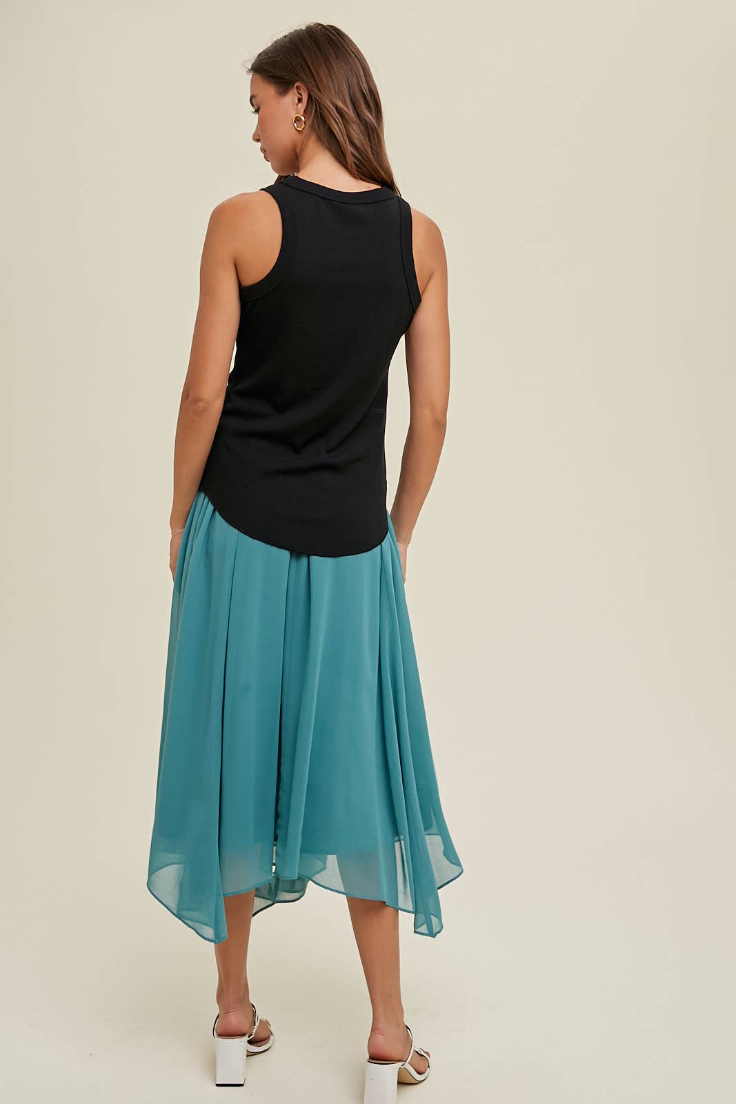 CREW NECK RIBBED KNIT TANK TOP / WL18-1044