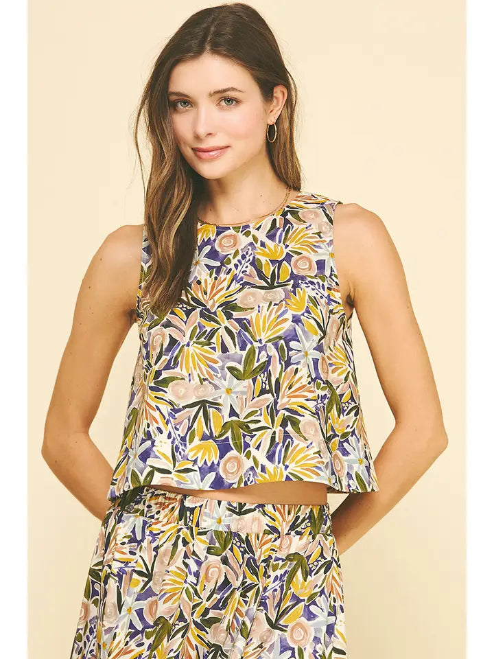 FLORAL SLEEVELESS TOP