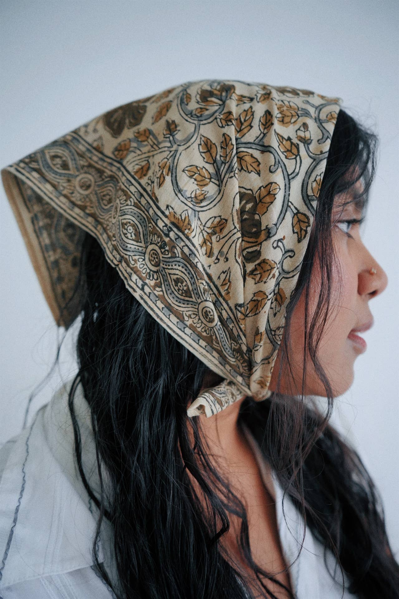 Arabian Jasmine - Kalamkari Cotton Bandana