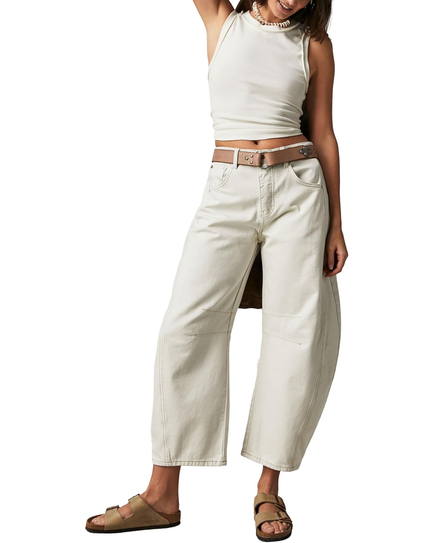 GOOD LUCK MID RISE BARREL in MILK FREE PEOPLE