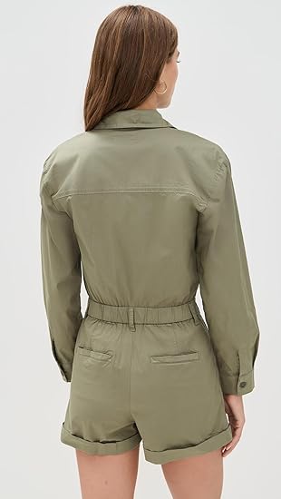 ARCHIE PLEATED ROMPER - soft moss