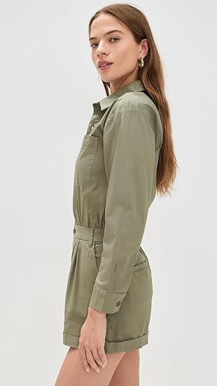 ARCHIE PLEATED ROMPER - soft moss